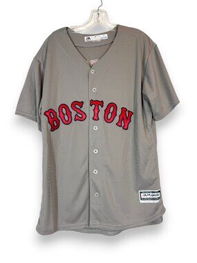Majestic Boston Red Sox Jersey David Ortiz Mens Medium Gray Red